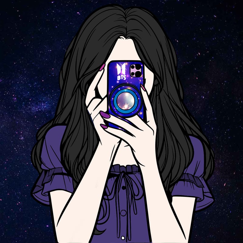 a realistic girl holding her phone taking pictures