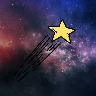 a shooting star in the sky