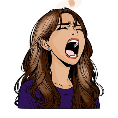 screaming realistic, girl