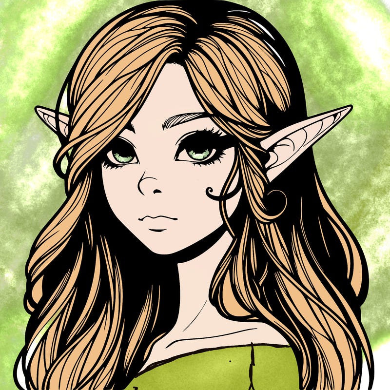 elf girl realistic dark fantasy