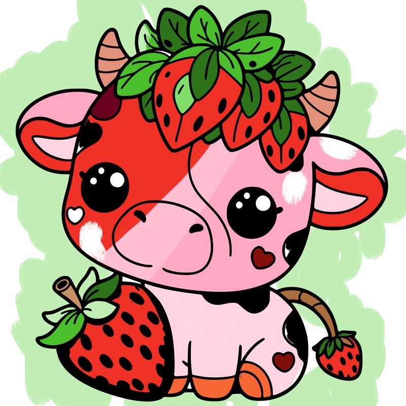 cute strawberry cow
