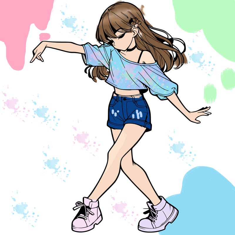 realistic girl danceing