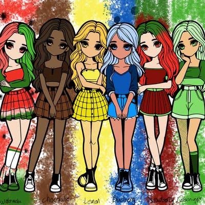 a group of girls realistic