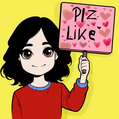 realistic girl holding up a sign