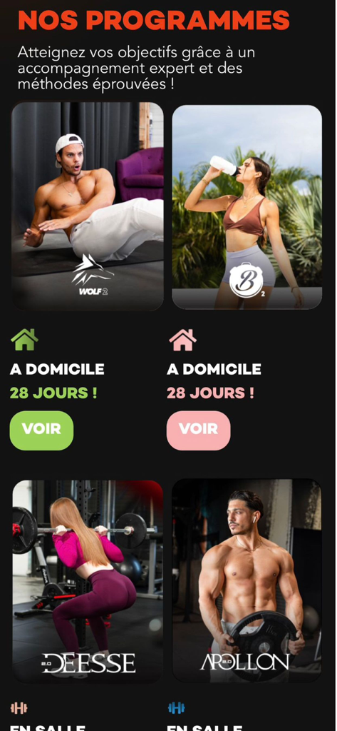 Bodytime - Selection of Bodytime fitness programs including Wolf Apollon and Deesse for home and gym workouts