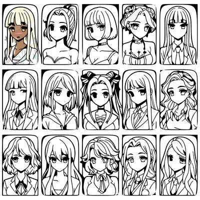 girls that look diffrent anime