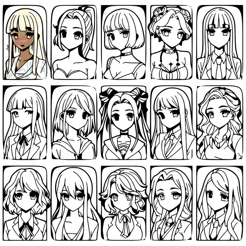 girls that look diffrent anime