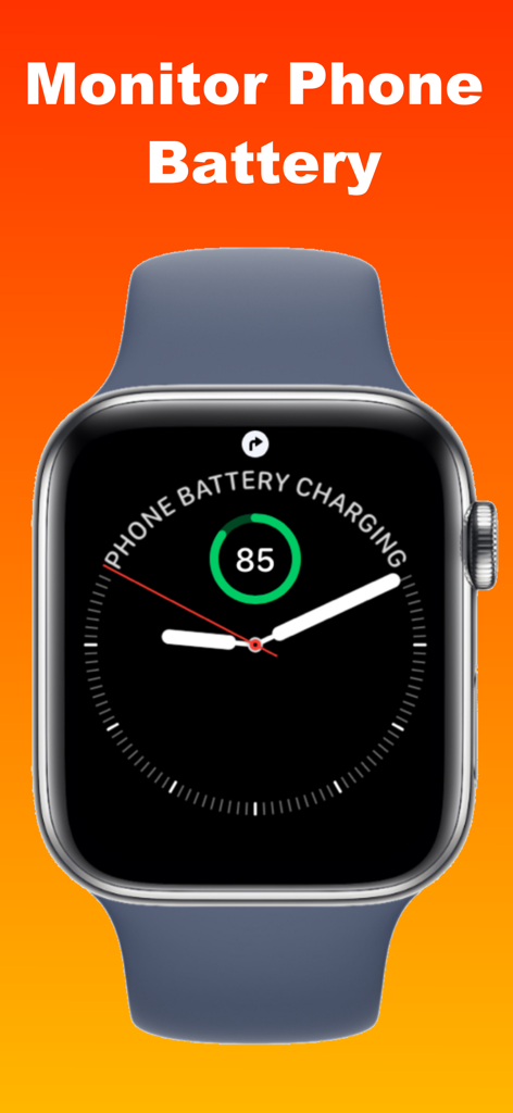 Watch 4 my Phone - Lost Alert - Esfera de Apple Watch mostrando el estado de carga de la batería del iPhone y el porcentaje