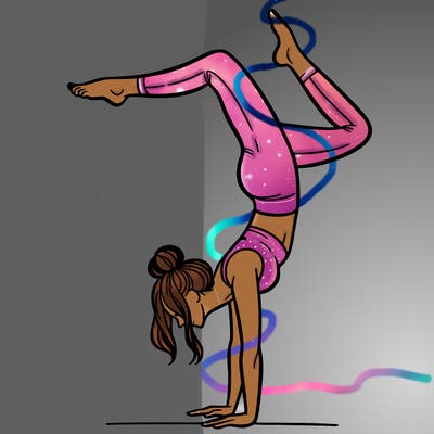 a woman doing a handstand