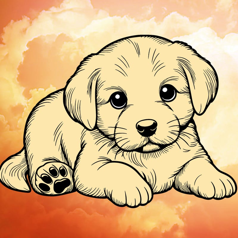 a cute realistic puppy