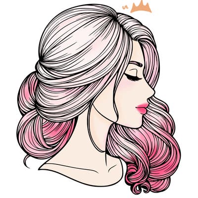 realistic woman's head & hair