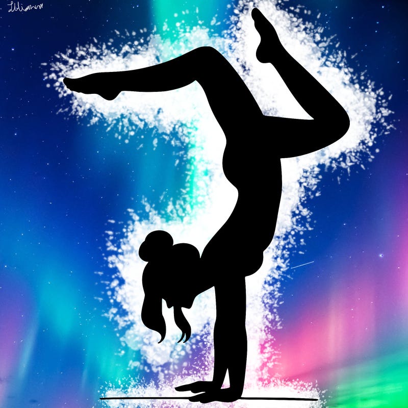 a woman doing a handstand