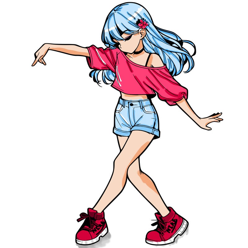 realistic girl danceing