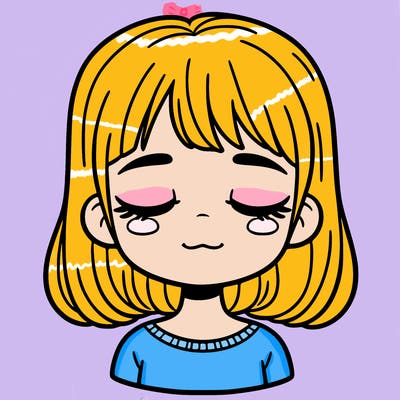 girl with eyes closed