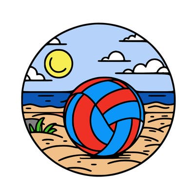 volleyball on a beach