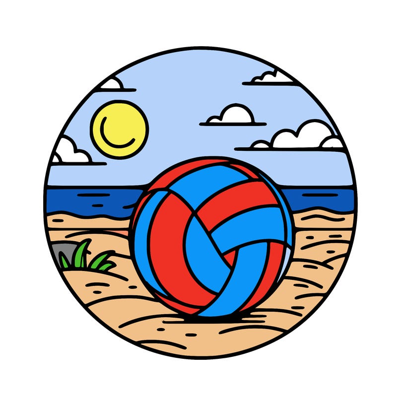 volleyball on a beach