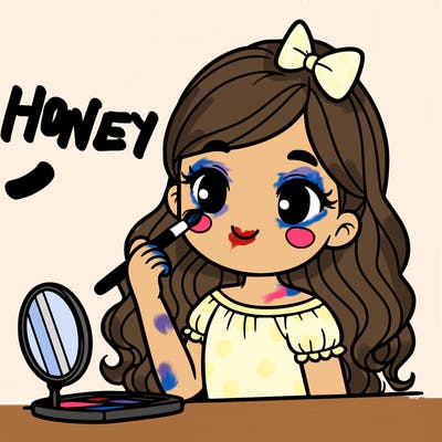 girl doing her makeup