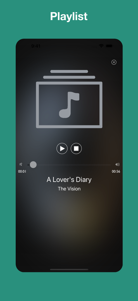 Poetry Audiobooks - Audio player interface in the Poetry Audiobooks app playing The Vision from A Lover's Diary.
