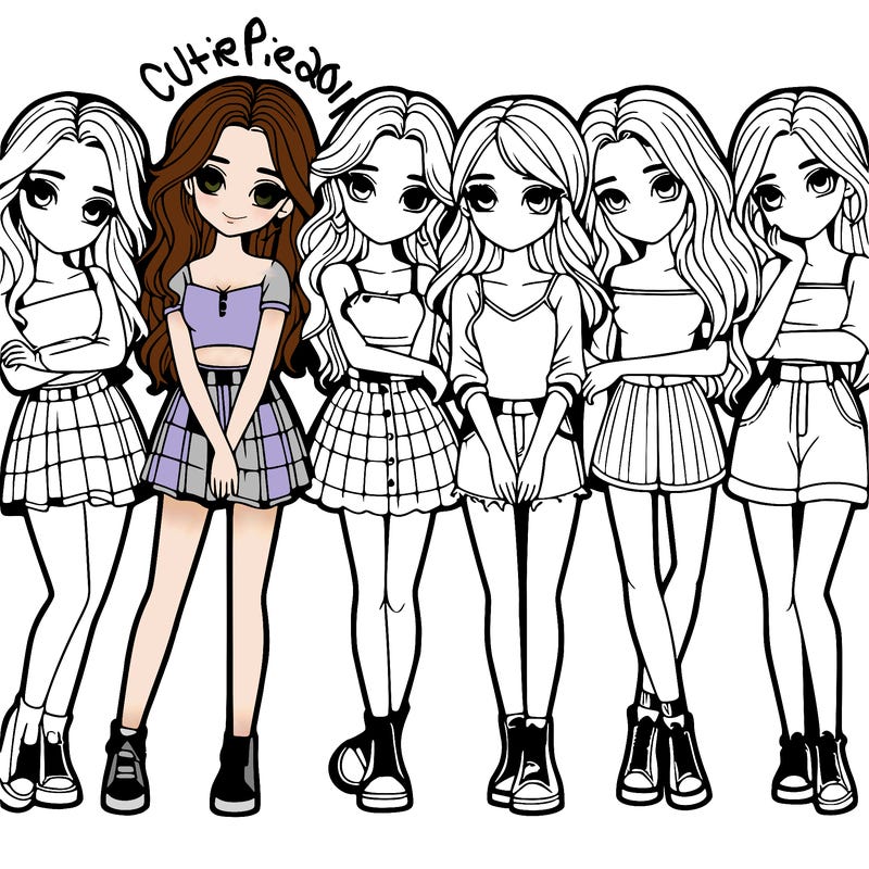 a group of girls realistic