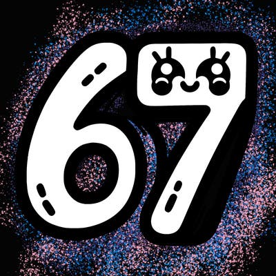 the numbers 67