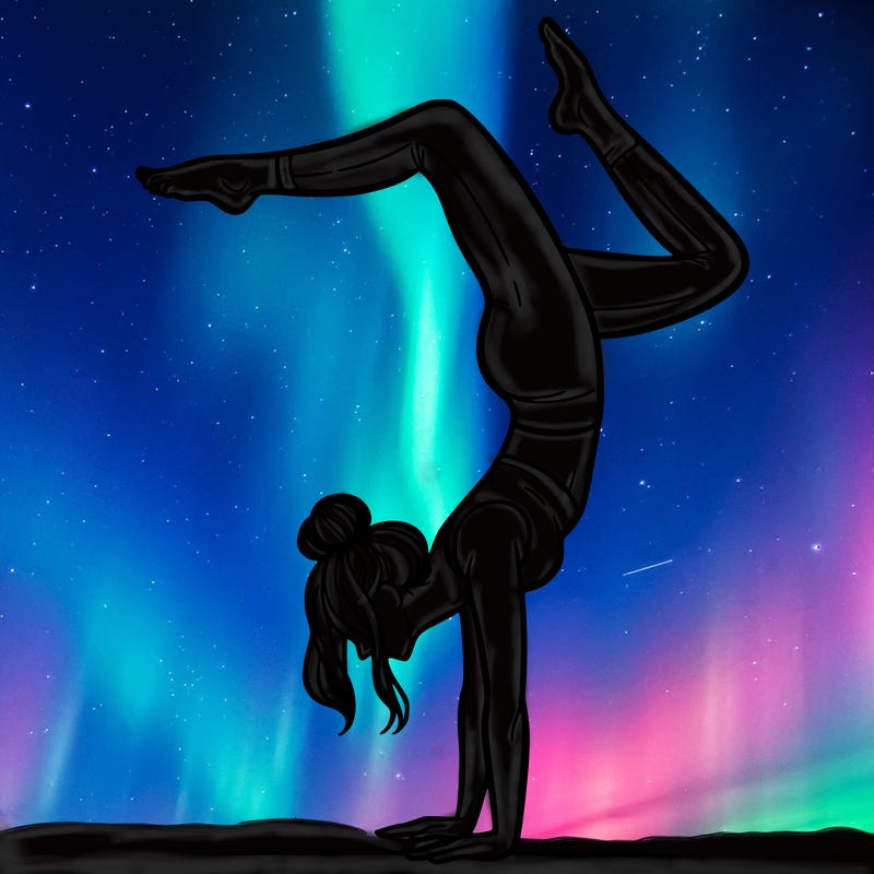 a woman doing a handstand