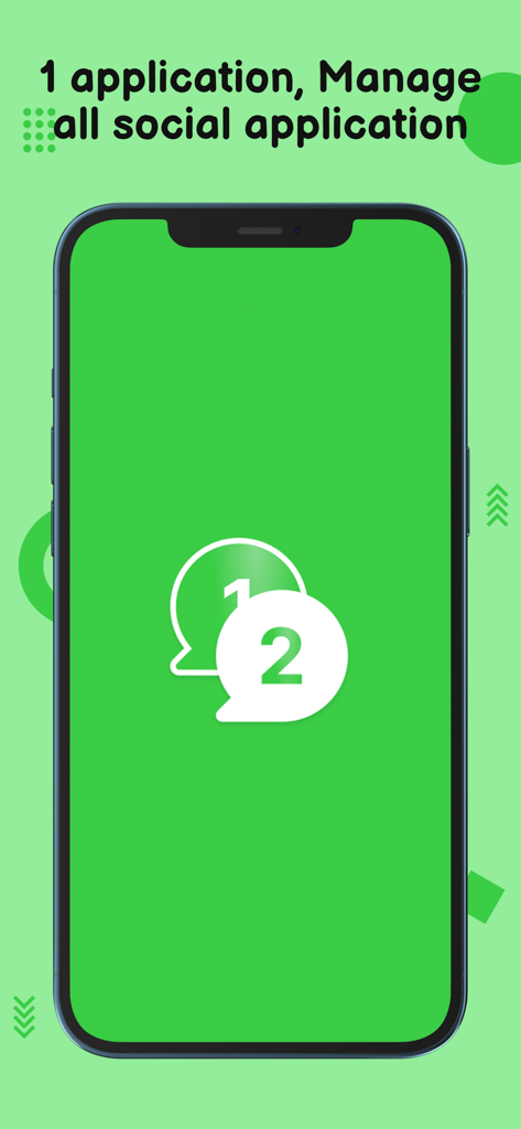 2Space - Multiple Accounts - An iPhone displaying the 2Space app feature to manage multiple social accounts on one device