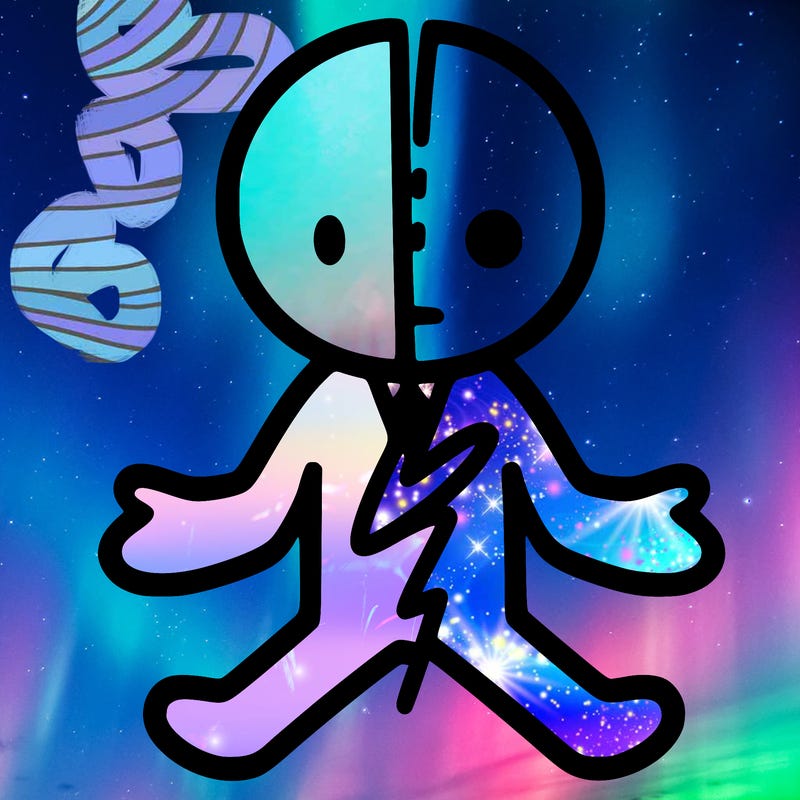 a person with a split