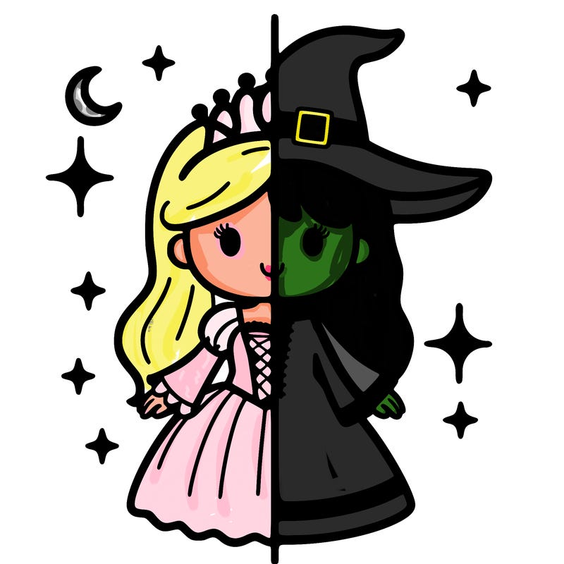 split princess and witch