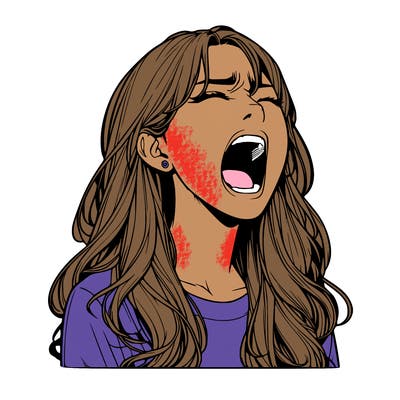 screaming realistic, girl