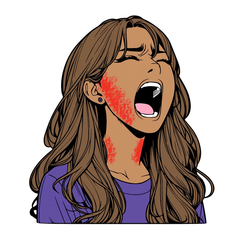 screaming realistic, girl