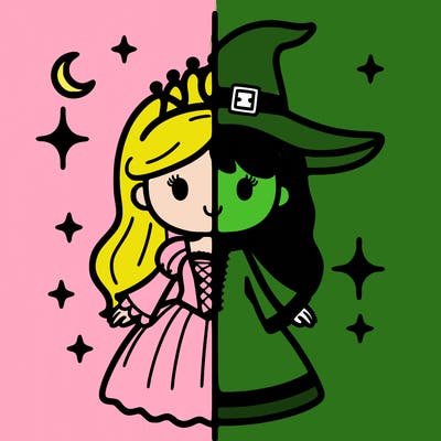 split princess and witch