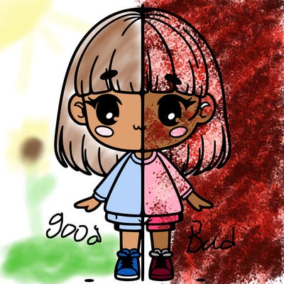 girl with line in the middle