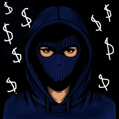 realistic person with a hoddie and ski mask