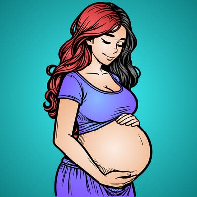 woman heavily pregnant realistic