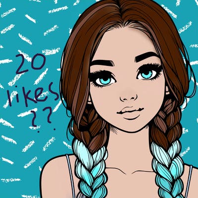 realistic girl with braids