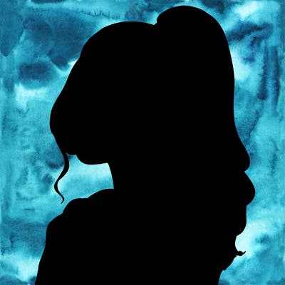 realistic girl with a high ponytail