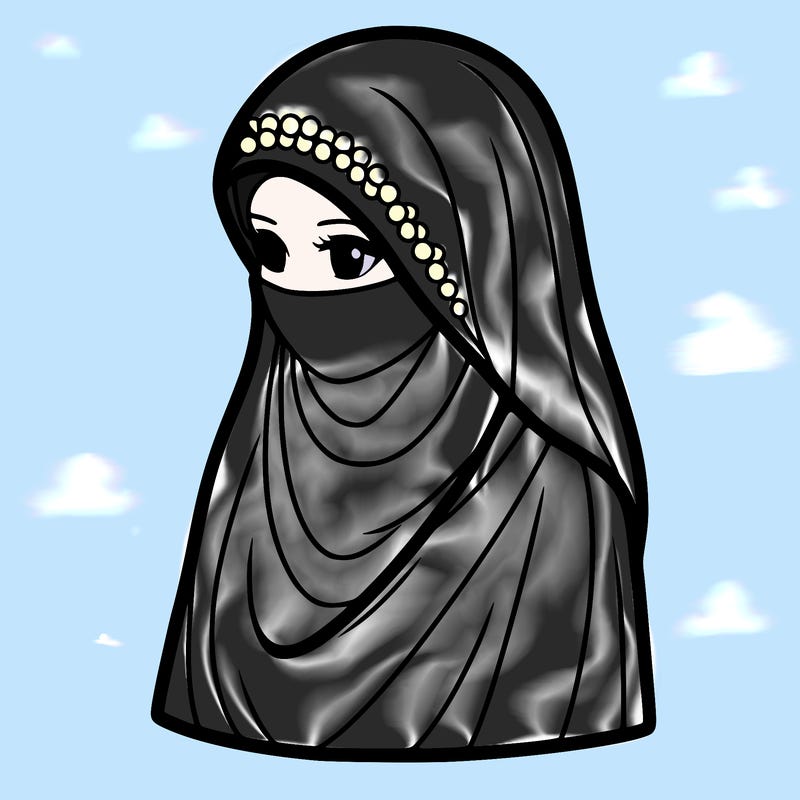 a veiled woman