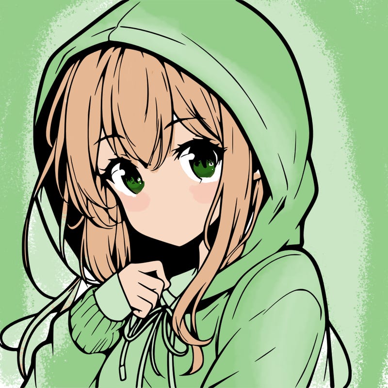 anime girl with hoodie