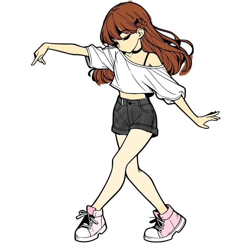 realistic girl danceing