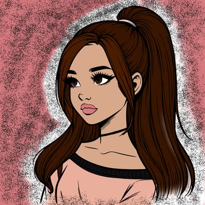 realistic girl with a high ponytail