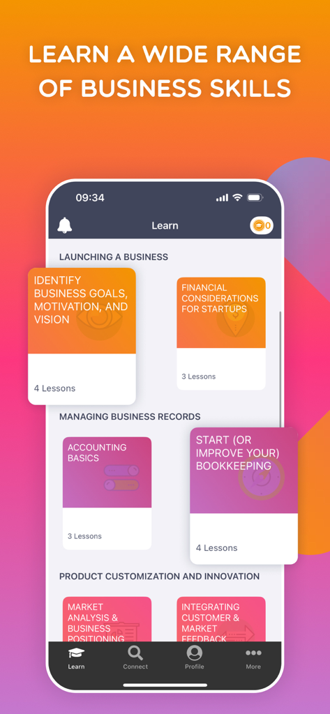 eLearning Courses: HerVenture - HerVenture app interface displaying a variety of business skills courses and learning modules.