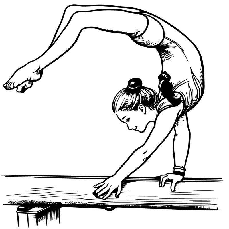 gymnast on the beam realistic