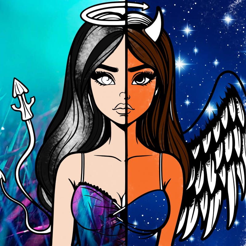 devil vs angel realistic girl