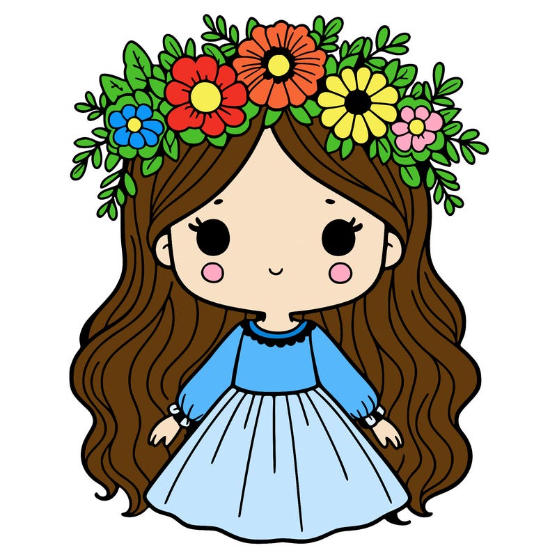 girl with flowers crown