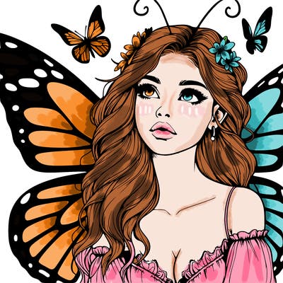 butterfly fairy realistic girl