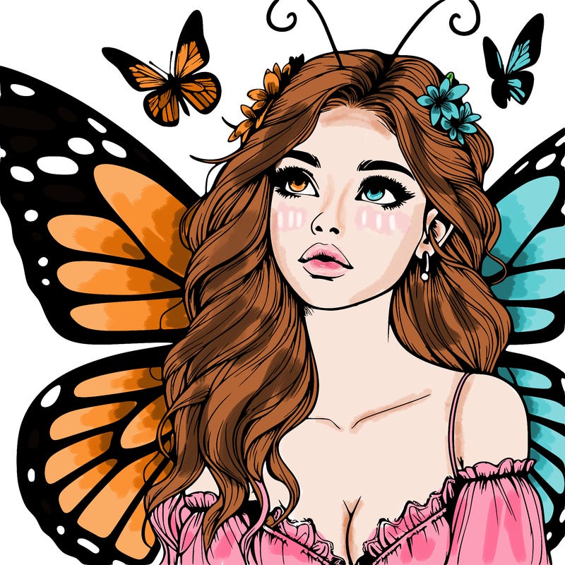 butterfly fairy realistic girl