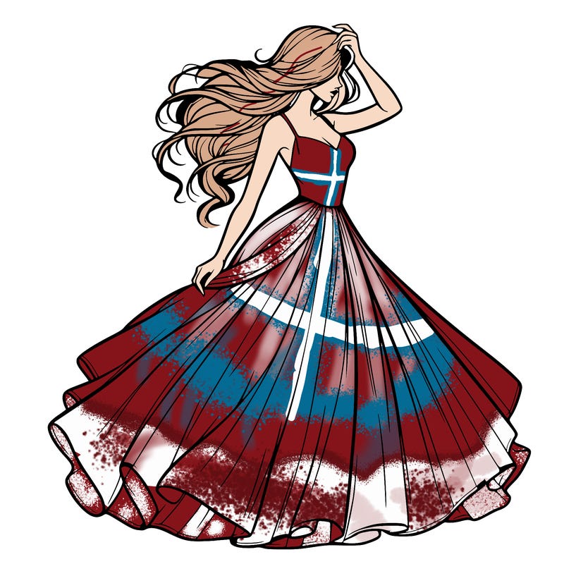 realistic woman with dress flowing in the wind