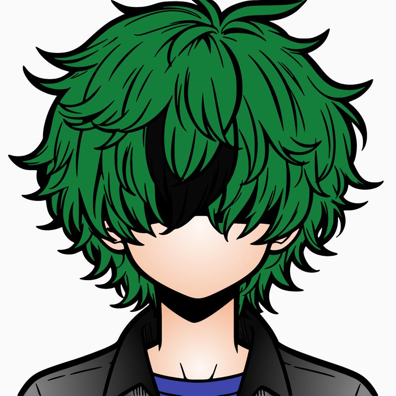 manga boy fluffy hair covering his eyes