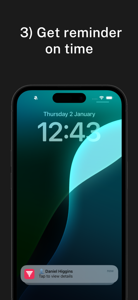 LeedsApp: Lead Management CRM - LeedsApp mobile lead management reminder notification on iPhone lock screen