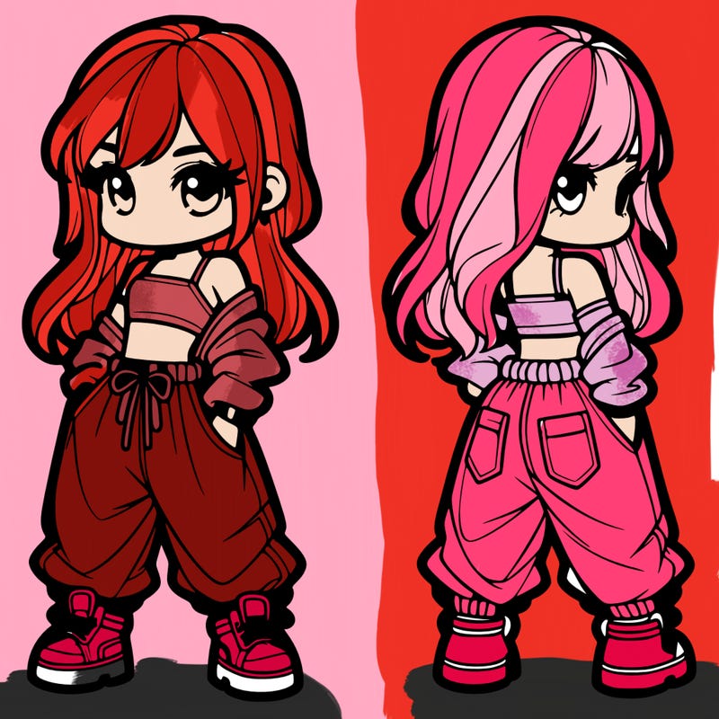 girl in crop top and baggy pants